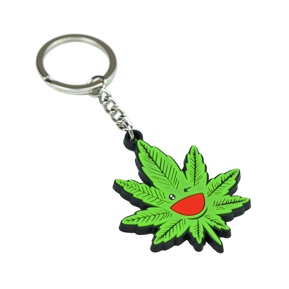 Metro Bloomin leaf keychain, angled view